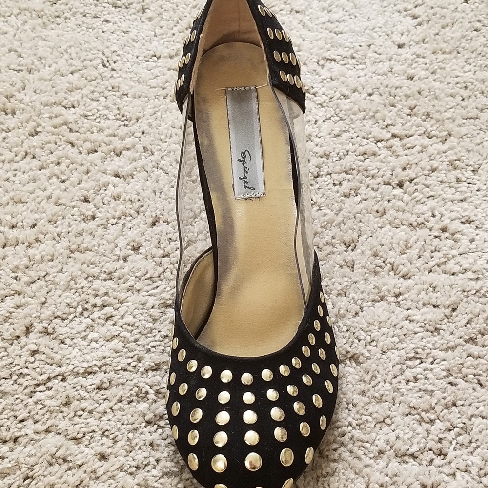 Speigel Plastic & Black Studded Pumps